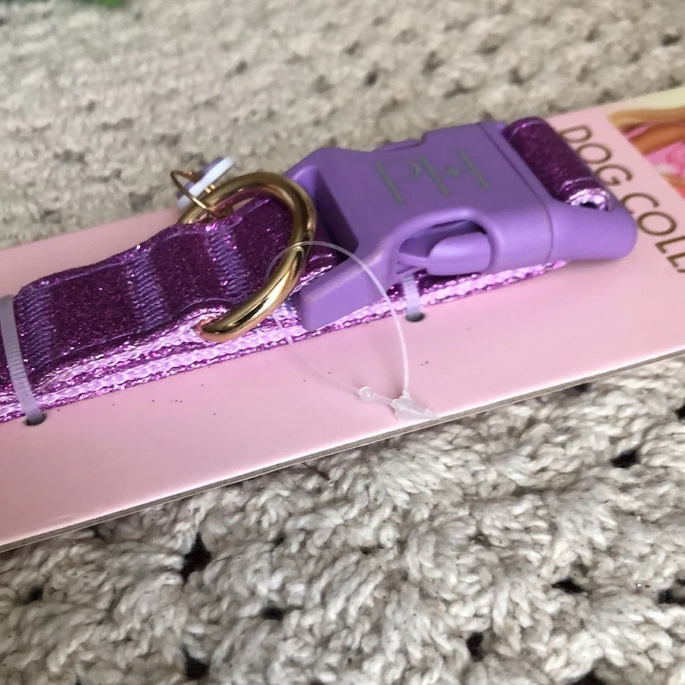 Paris Hilton Sparkly Purple Dog Collar SIZE M